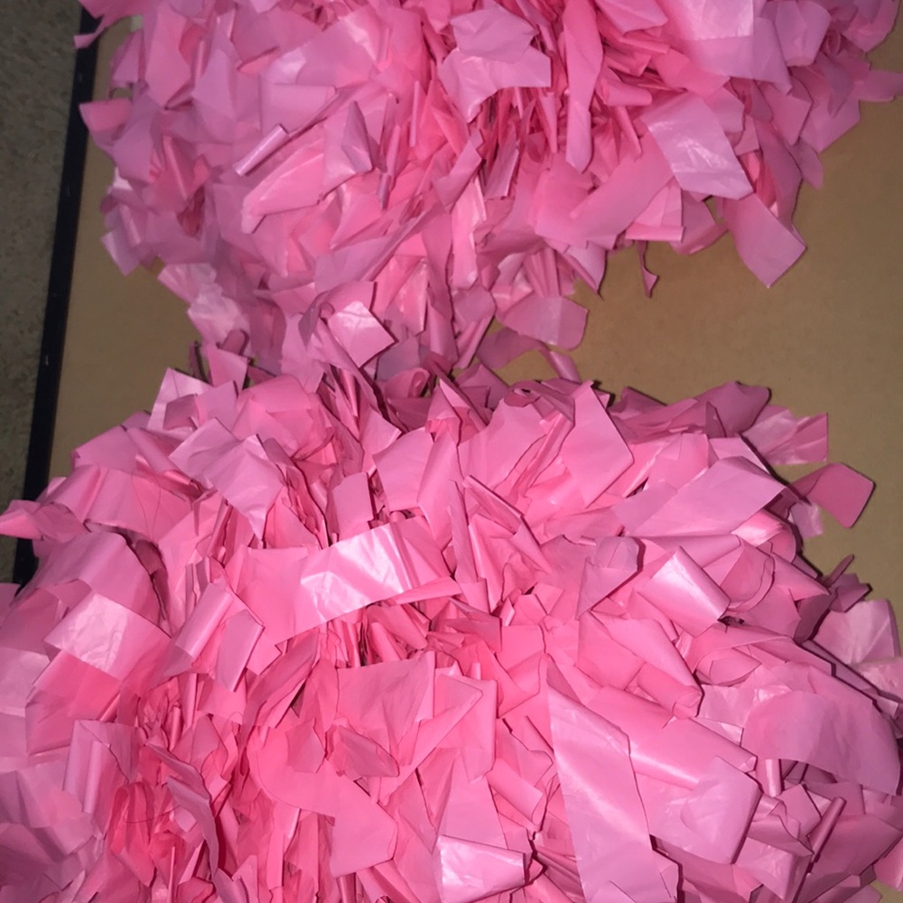 Pink pom poms